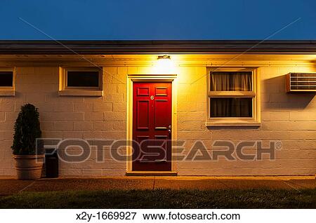 Motel room at night View Large Photo Image Stock Photo - Motel room at night. Fotosearch