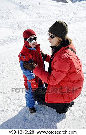mother and child snow View Large Photo Image Stock Photo - mother and child snow. Fotosearch