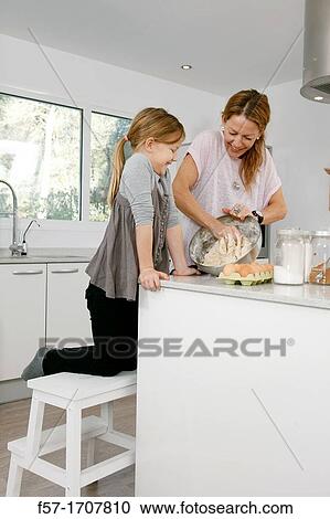 Mother and daughter in the kitchen View Large Photo Image Stock Image - Mother and daughter in the kitchen. Fotosearch