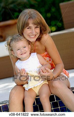 Stock Image - Mother and daughter. Miami, Florida, USA.. Fotosearch