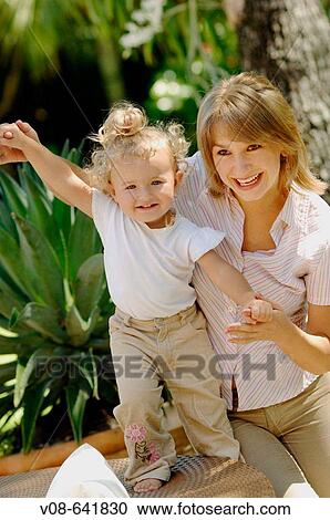 Stock Image - Mother and daughter. Miami, Florida, USA.. Fotosearch