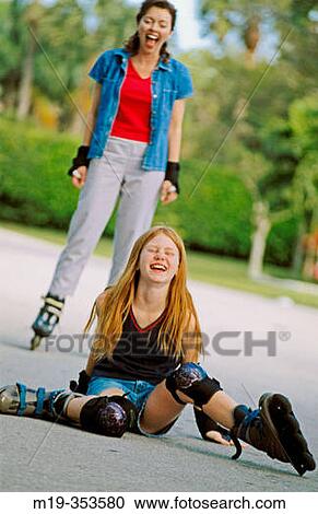 Mother and daughter rollerblading View Large Photo Image Stock Image - Mother and daughter rollerblading. Fotosearch