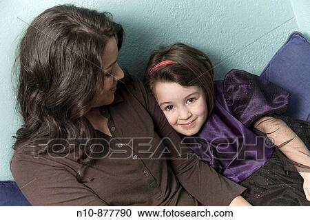 Stock Image - Mother and her young daughter. Model and Property Released.. Fotosearch