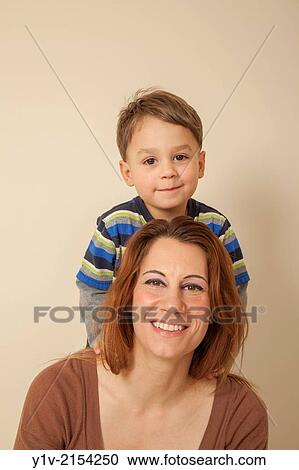 Stock Image - Mother and young son.. Fotosearch