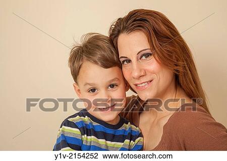 Stock Image - Mother and young son.. Fotosearch