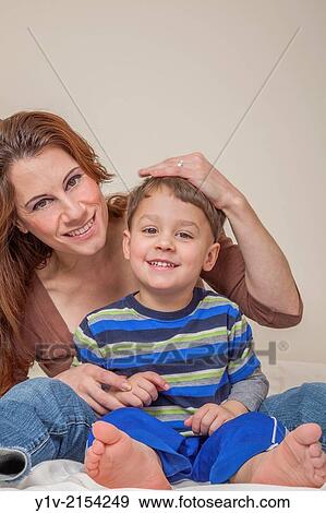 Stock Photo - Mother and young son.. Fotosearch