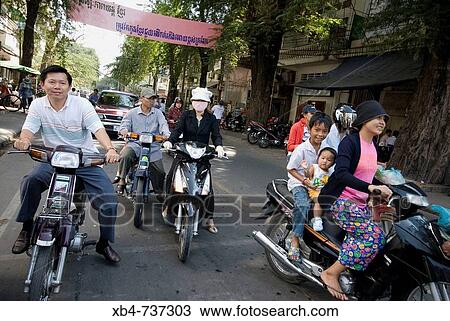 Motorbikes, Phnom Penh, Cambodia View Large Photo Image Stock Image - Motorbikes, Phnom Penh, Cambodia. Fotosearch
