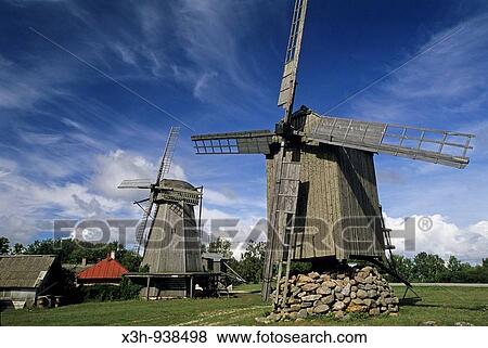 moulins a vent d? Angla, ile de Saaremaa, region de Saare, Estonie, pays balte, europe du nord View Large Photo Image Stock Photo - moulins a vent d? Angla, ile de Saaremaa, region de Saare, Estonie, pays balte, europe du nord. Fotosearch