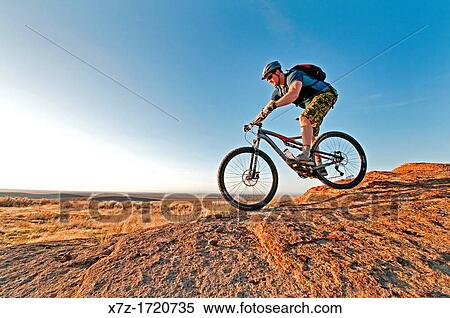 Stock Photography - Mountain biking the Upper Sugarloaf Trail at Indian Springs in the Goose Creek Mountains in southern Idaho. Fotosearch