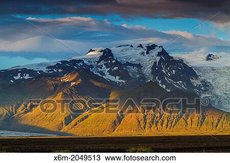 Stock Image - Mountain landscape in south Iceland, Europe.. Fotosearch