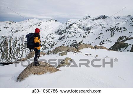 Mountaineer walking in Sierra de Barco Mountains of Sierra de Gredos National Park? vila Castilla y Le? n Spain View Large Photo Image Stock Photograph - Mountaineer walking in Sierra de Barco Mountains of Sierra de Gredos National Park? vila Castilla y Le? n Spain. Fotosearch