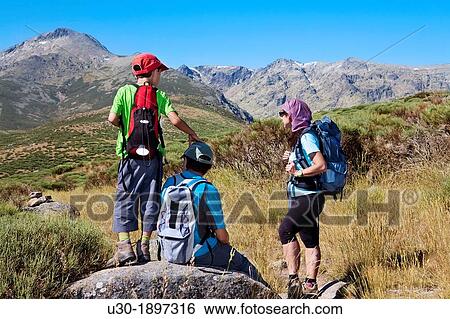 Mountaineers resting in Sierra de Gredos Regional Park,? vila Castilla y Le? n Spain View Large Photo Image Stock Photograph - Mountaineers resting in Sierra de Gredos Regional Park,? vila Castilla y Le? n Spain. Fotosearch