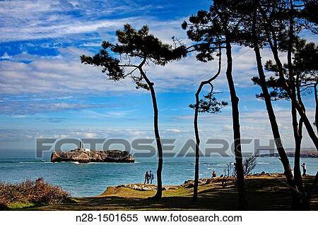 Mouro Island Lighthouse and Bay of Biscay, Santander, Cantabria, Spain View Large Photo Image Stock Photography - Mouro Island Lighthouse and Bay of Biscay, Santander, Cantabria, Spain. Fotosearch