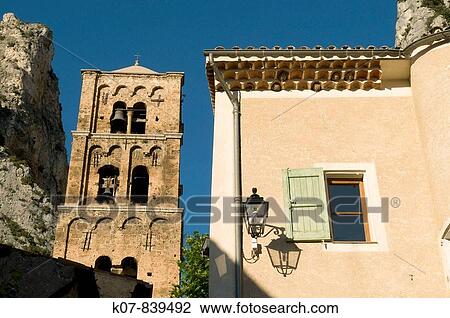 Moustiers-Sainte-Marie bell tower, Provence, France View Large Photo Image Stock Image - Moustiers-Sainte-Marie bell tower, Provence, France. Fotosearch