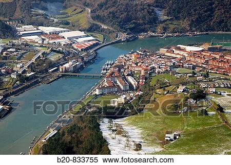 Stock Photography - Mouth of river Oria, Orio. Guipuzcoa, Basque Country, Spain. Fotosearch