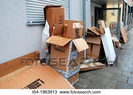 Moving boxes in a doorway. View Large Photo Image Stock Image - Moving boxes in a doorway.. Fotosearch