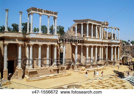 Mrida Roman Theatre, Archaeological Ensemble, Mrida, Extremadura, Spain, Europe View Large Photo Image Stock Image - Mrida Roman Theatre, Archaeological Ensemble, Mrida, Extremadura, Spain, Europe. Fotosearch