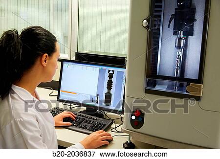 Stock Photo - MTL 300 Evo system. Measuring system for spare revolution. Innovative Metrology applied. Sariki Metrology. Elgoibar. Gipuzkoa. Basque Country. Spain.. Fotosearch