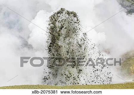 Mud being ejected from the caldera floor of an active andesite stratovolcano on White Island, North Island, New Zealand. View Large Photo Image Stock Image - Mud being ejected from the caldera floor of an active andesite stratovolcano on White Island, North Island, New Zealand.. Fotosearch