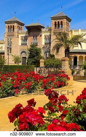 Mudejar Pavilion (now Museum of Arts and Traditions) in Maria Luisa Park, Seville. Andalusia, Spain View Large Photo Image Stock Photo - Mudejar Pavilion (now Museum of Arts and Traditions) in Maria Luisa Park, Seville. Andalusia, Spain. Fotosearch