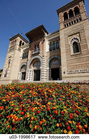 Mudejar Pavillion, Spain, Seville. View Large Photo Image Stock Photo - Mudejar Pavillion, Spain, Seville.. Fotosearch