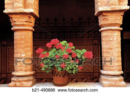 Mudejar style clauster, at the Monastery of La Rabida, at Palos de la Frontera. Huelva province. Spain. View Large Photo Image Stock Photograph - Mudejar style clauster, at the Monastery of La Rabida, at Palos de la Frontera. Huelva province. Spain.. Fotosearch