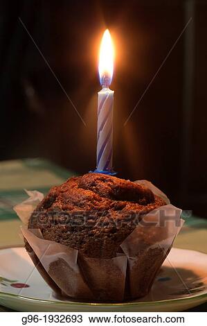 muffin with candle View Large Photo Image Stock Image - muffin with candle. Fotosearch