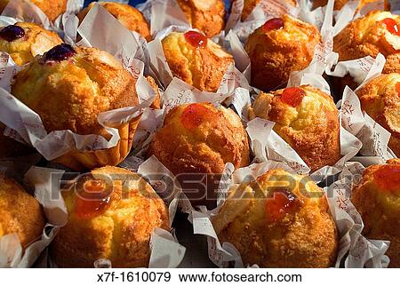 Muffins in Cal Tuset bakery, Castellfollit de la Roca, Garrotxa Natural Park, Girona province Catalonia Spain View Large Photo Image Stock Photo - Muffins in Cal Tuset bakery, Castellfollit de la Roca, Garrotxa Natural Park, Girona province Catalonia Spain. Fotosearch