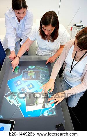Multi-touch interaction, Health and Biomedical applications, Vicomtech-IK4 Visual Interaction and Communication Technologies Centre View Large Photo Image Stock Photography - Multi-touch interaction, Health and Biomedical applications, Vicomtech-IK4 Visual Interaction and Communication Technologies Centre. Fotosearch