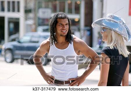 Multiethnic scene on the street View Large Photo Image Stock Photo - Multiethnic scene on the street. Fotosearch