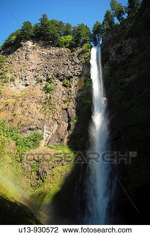 Multnomah Falls at the Columbia River Gorge National Scenic Area, Oregon, USA View Large Photo Image Stock Image - Multnomah Falls at the Columbia River Gorge National Scenic Area, Oregon, USA. Fotosearch