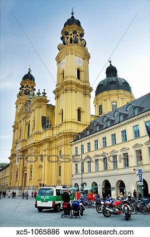 Munich, baroque Theatiner Church and Feldherrnhalle, Odeonsplatz, Munich at night, Bavaria, Germany View Large Photo Image Stock Photograph - Munich, baroque Theatiner Church and Feldherrnhalle, Odeonsplatz, Munich at night, Bavaria, Germany. Fotosearch