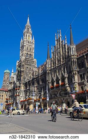 Munich, Neues Rathaus, New Town Hall, Marienplatz, Bavaria, Germany View Large Photo Image Stock Image - Munich, Neues Rathaus, New Town Hall, Marienplatz, Bavaria, Germany. Fotosearch