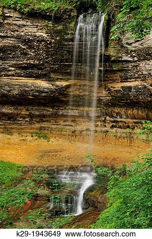 Stock Photo - Munising falls, Munising, Michigan, USA.. Fotosearch