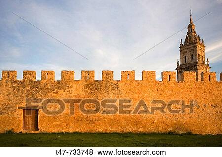 Stock Photo - Muralla y Catedral del Burgo de Osma, Soria, Espaa.. Fotosearch