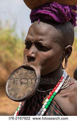Mursi woman with lip plate in the Lower Omo Valley of Ethiopia. The Mursi girls have a fold cut in their lower lip as they enter womanhood, where a pulley is inserted, which then stretches the lip until larger plates can be put in. View Large Photo Image Stock Image - Mursi woman with lip plate in the Lower Omo Valley of Ethiopia. The Mursi girls have a fold cut in their lower lip as they enter womanhood, where a pulley is inserted, which then stretches the lip until larger plates can be put in.. Fotosearch