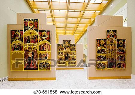 Stock Photo - Museo de Bellas Artes (Museum of Fine Arts). The room of the? Retablos?. Valencia. Spain.. Fotosearch