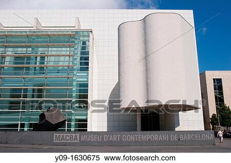 Museu d? Art Contemporani de Barcelona, MACB, Architect Richard Meier, Barcelona, Catalonia, Spain View Large Photo Image Stock Photography - Museu d? Art Contemporani de Barcelona, MACB, Architect Richard Meier, Barcelona, Catalonia, Spain. Fotosearch