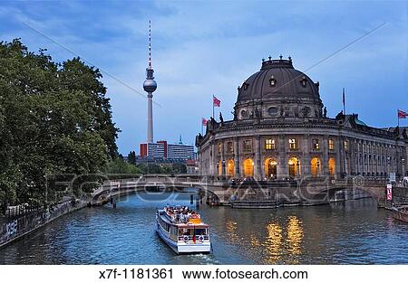 Museum Island Bode-Museum in river Spree with Fernsehturm Berlin Germany View Large Photo Image Stock Image - Museum Island Bode-Museum in river Spree with Fernsehturm Berlin Germany. Fotosearch