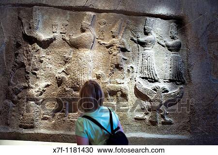 Stock Image - Museum Island Pergamonmuseum relief assyrian Berlin Germany. Fotosearch