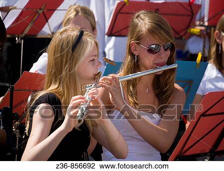 Stock Image - Music at Main Market Square, Krakow, Poland. Fotosearch