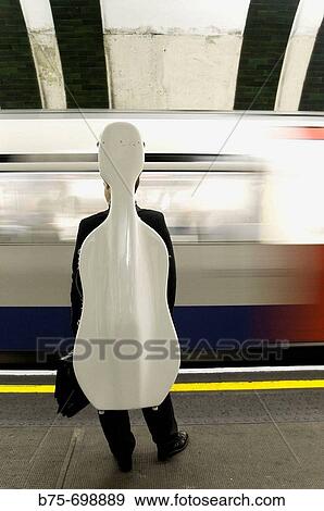 Stock Photo - Music, underground station, tube station, London, England, U. K.. Fotosearch