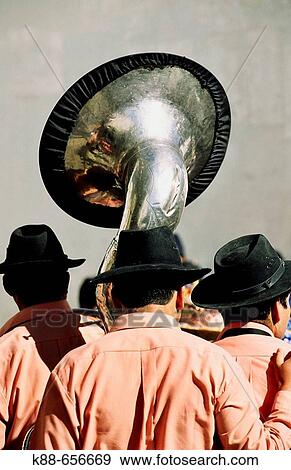 Stock Photo - Musicians during? Virgen del Carmen? Fiesta. Paucartambo, Cuzco, Peru. Fotosearch