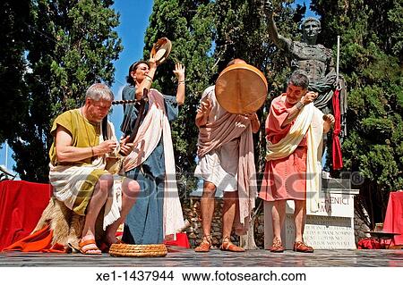 Picture - musicians Roman, Tarraco Viva festival? 11, Tarragona, Catalonia, Spain. Fotosearch