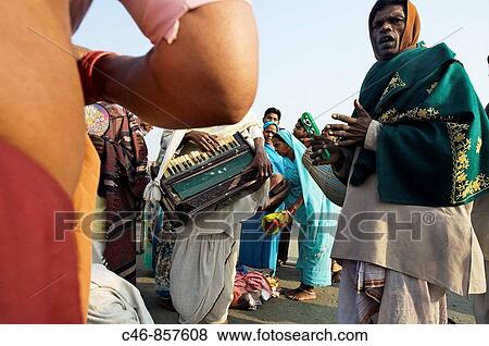 Musicians. Sagar Mela. Ganges River. India. View Large Photo Image Stock Photo - Musicians. Sagar Mela. Ganges River. India.. Fotosearch