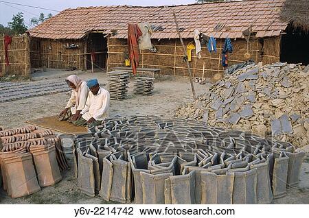 Muslim men praying in a tile factory. Tera? region, Nepal. View Large Photo Image Stock Image - Muslim men praying in a tile factory. Tera? region, Nepal.. Fotosearch