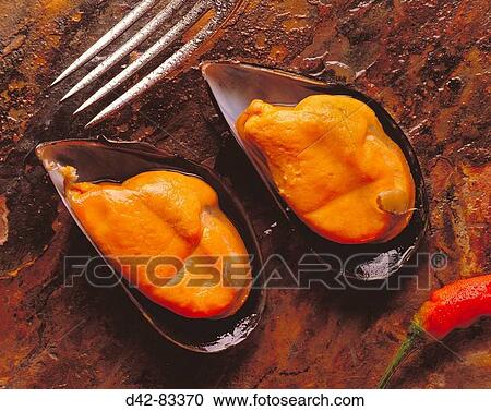 Mussels and fork View Large Photo Image Stock Image - Mussels and fork. Fotosearch