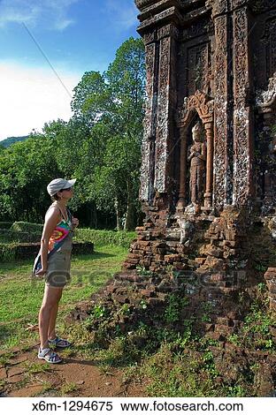 Stock Photography - My Son cluster of abandoned and partially ruined Hindu temples Vietnam, Asia. Fotosearch