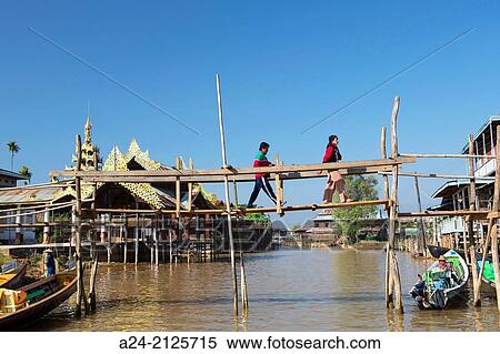 Myanmar, Inle Lake, Iwama City,. View Large Photo Image Stock Photography - Myanmar, Inle Lake, Iwama City,.. Fotosearch