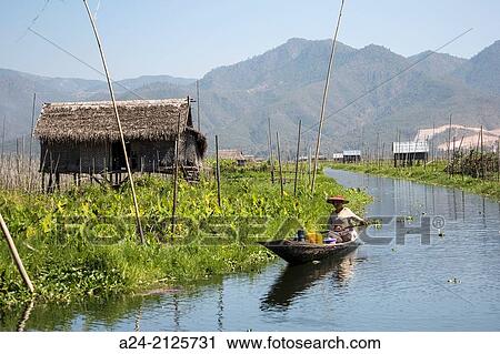 Myanmar, Inle lake. View Large Photo Image Stock Image - Myanmar, Inle lake.. Fotosearch